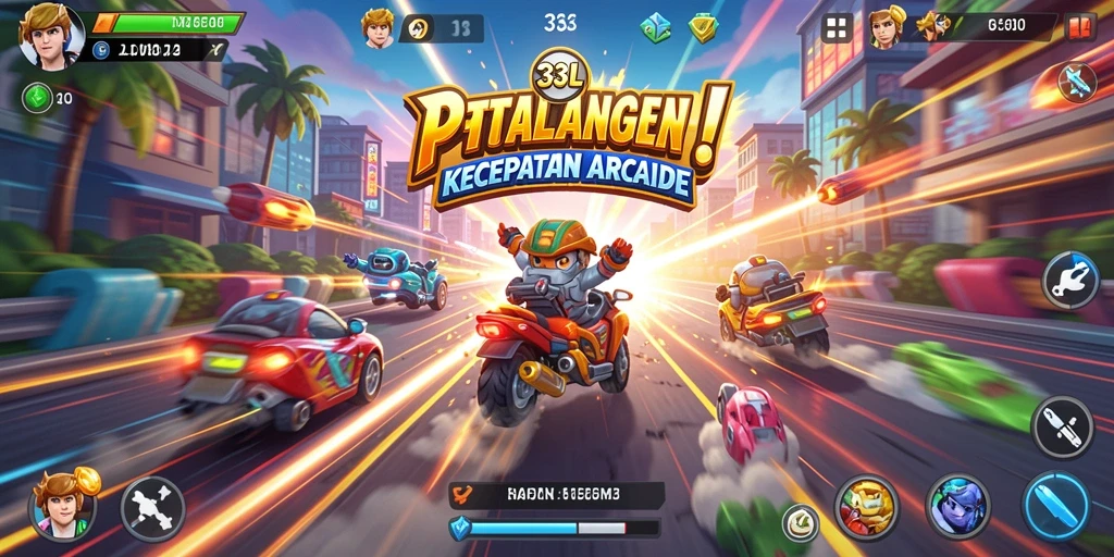 Screenshot gameplay 33L dengan aksi Arcade penuh adrenalin.