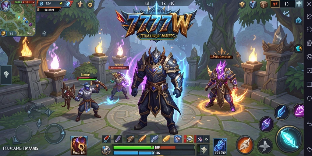 Gameplay seru di dunia fantasi MMORPG 7777W.