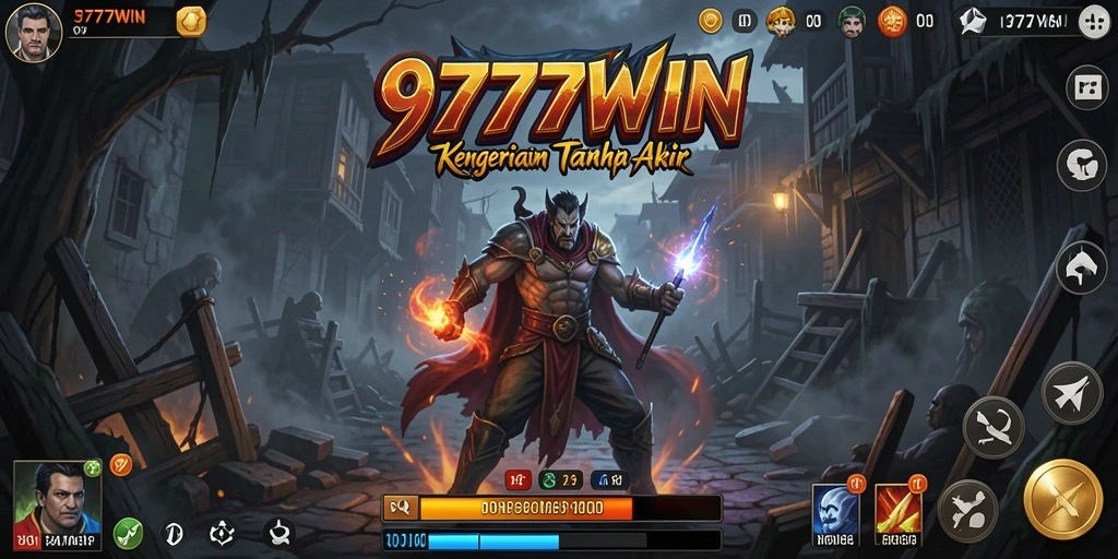 Screenshot gameplay <strong>9777WIN</strong> menunjukkan suasana horor yang mencekam.