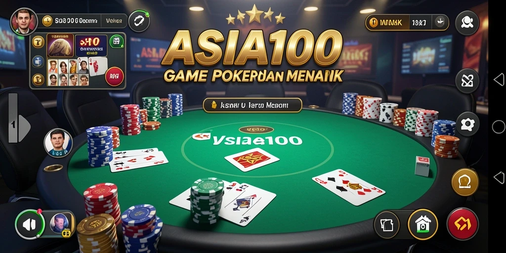 Tampilan menarik dari gameplay Poker ASIA100 yang menegangkan.