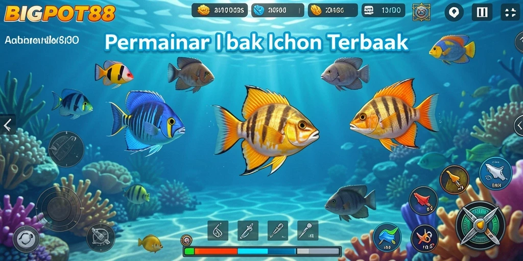 Screenshot menunjukkan aksi seru dalam permainan Tembak Ikan BIGPOT88.
