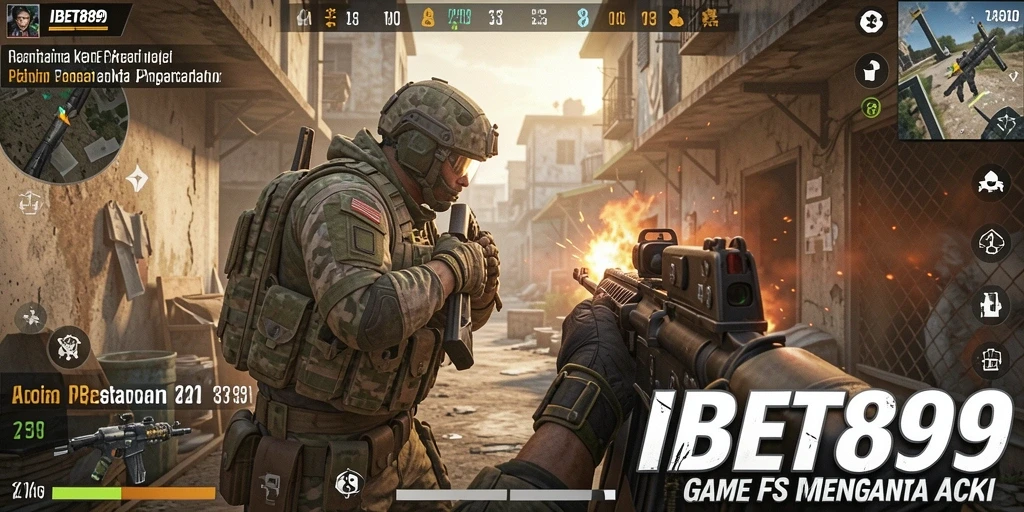 Screenshot gameplay IBET899 dengan aksi menegangkan di medan perang.