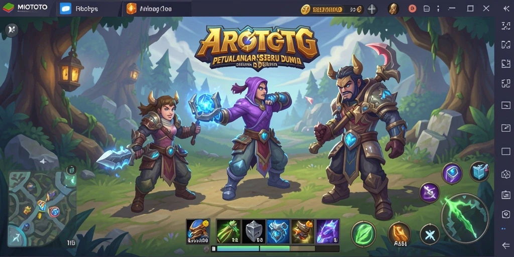 Tampilan gameplay seru dalam dunia fantasi MIOTOTO yang menegangkan.