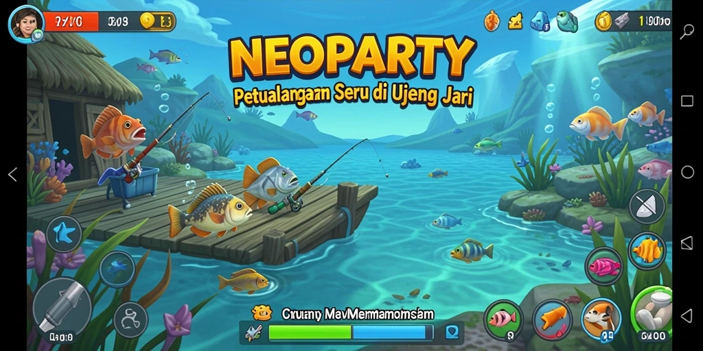 Tampilan mendebarkan dari gameplay memancing yang seru.
