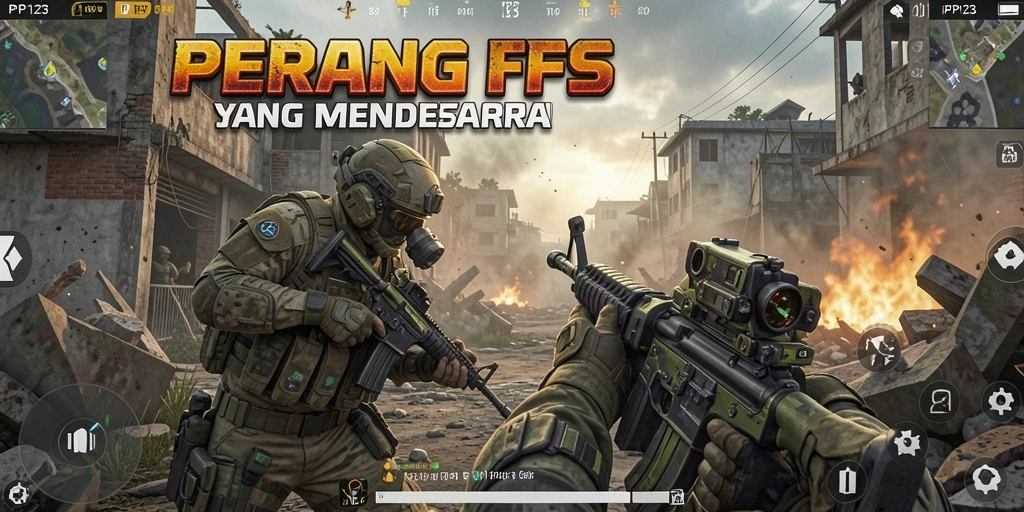 Tampilan menarik dari gameplay PP123 dengan aksi tembak-menembak yang intens.