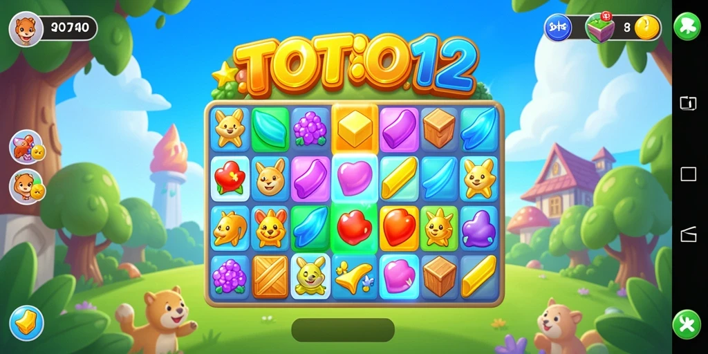 Screenshot gameplay TOTO12 menampilkan aksi mencocokkan yang seru.