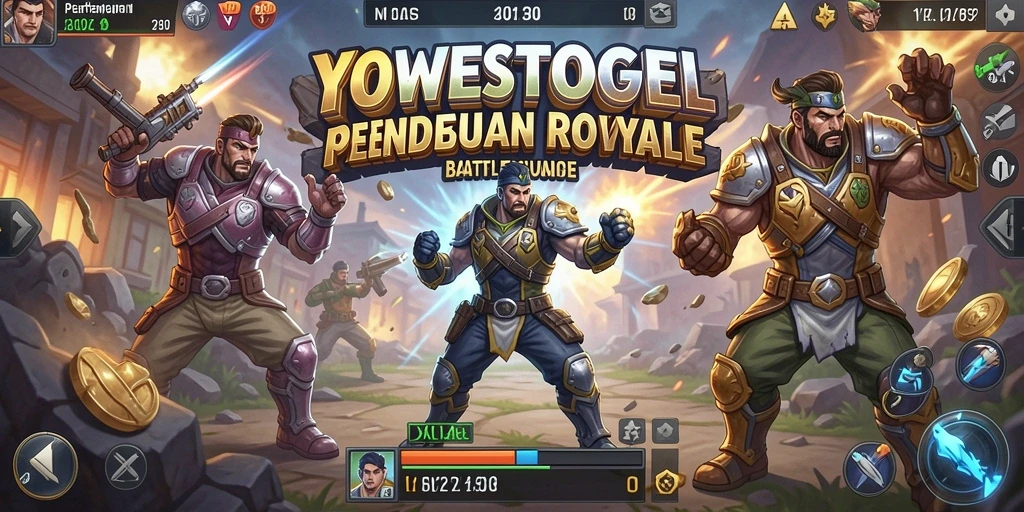 Tangkapan layar gameplay YOWESTOGEL menampilkan aksi pertempuran yang seru.