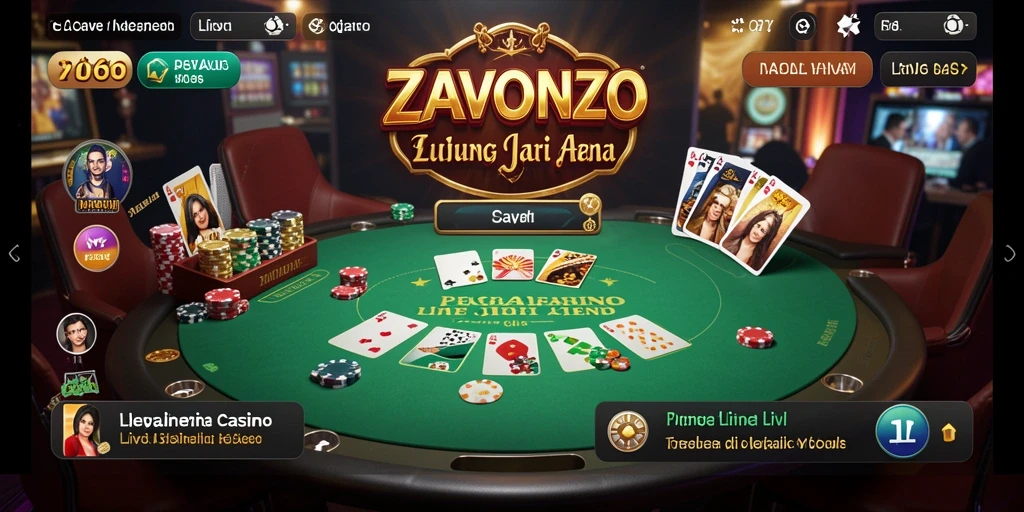 Tampilan gameplay menarik di ZAVONZO dengan dealer langsung.